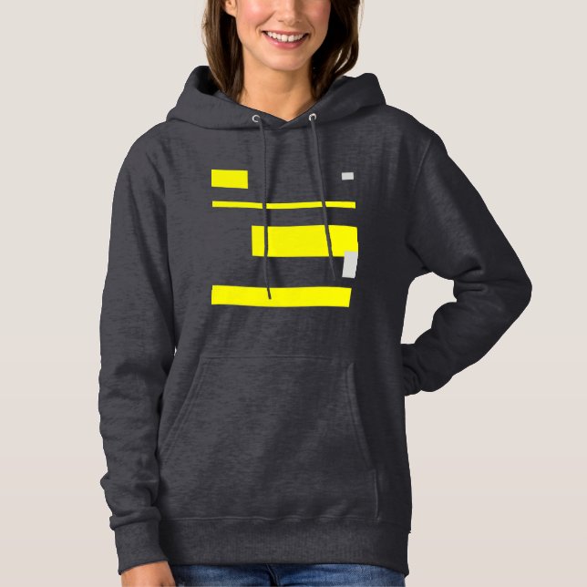 Yellow Grey Blocks Abstract Art Hoodie (Front)