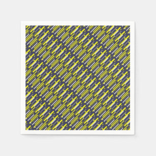 Yellow Grey Blocks Abstract Art Napkin