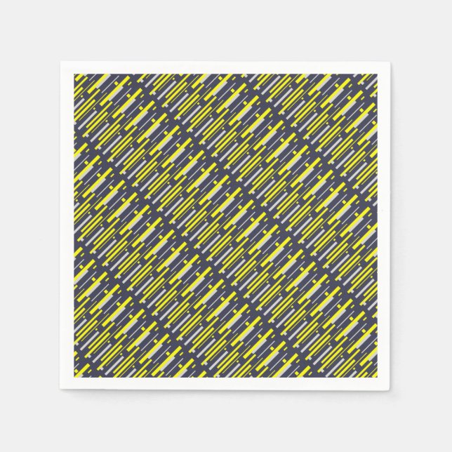 Yellow Grey Blocks Abstract Art Napkin (Front)