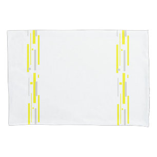 Yellow Grey Blocks Abstract Art Pillowcase
