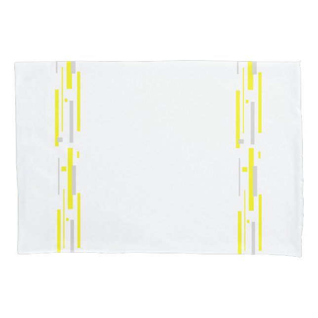 Yellow Grey Blocks Abstract Art Pillowcase (Front)