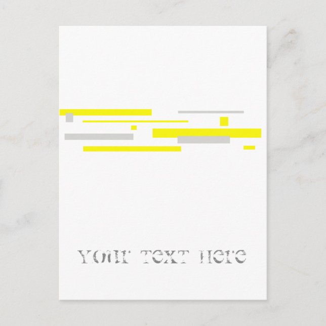 Yellow Grey Blocks Abstract Art Postcard (Front)