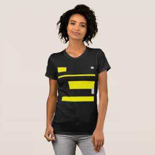 Yellow Grey Blocks Abstract Art T-Shirt