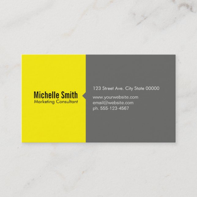 Yellow & Grey Business Card (Front)