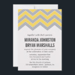 Yellow & Grey Chevron Design Wedding Invitations<br><div class="desc">A stylish and beautiful wedding invitation- Perfect for your special day!</div>