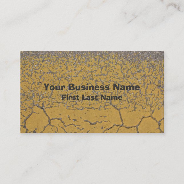 Yellow grey crackle artistic business cards (Front)
