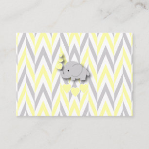Yellow & Grey Elephant Baby Shower Book Request Enclosure Card