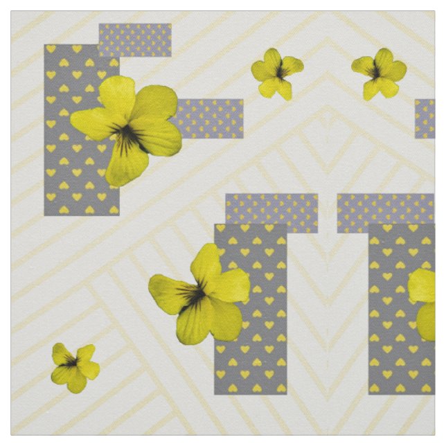 Yellow & Grey Geometric Summer Fabric (Swatch)