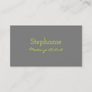 Yellow Grey Gray Custom Neon Color Makeup Artist Appointment Card