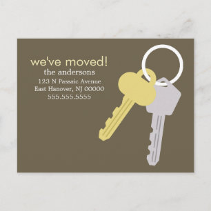 Yellow Grey Key Set Moving Announcements