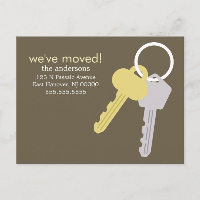 Yellow Grey Key Set Moving Announcements (Front)
