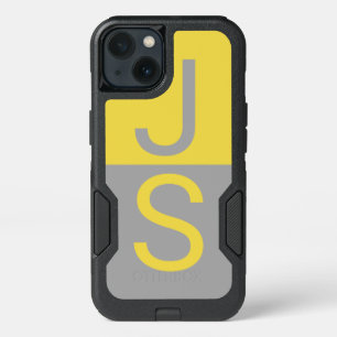 Yellow & Grey Modern Initials Monogram