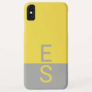 Yellow & Grey Modern Initials Monogram Case-Mate iPhone Case