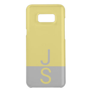 Yellow & Grey Modern Initials Monogram Uncommon Samsung Galaxy S8 Plus Case