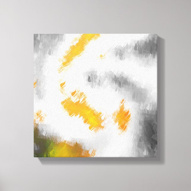 Yellow grey orange green white black abstract pic canvas print (Front)