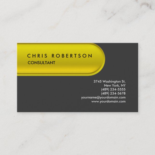Yellow Grey Pill Button Pattern Business Card (Front)
