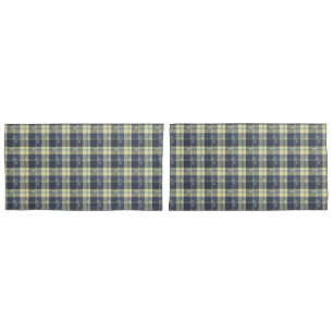 Yellow & Grey Plaid/Flower PartII King Pillowcases