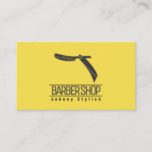 Yellow grey razor cover business card