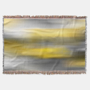 Yellow Grey Vertical Abstract Throw Blanket