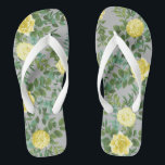 Yellow & Grey Vintage Elegant Floral Wedding Jandals<br><div class="desc">Beautiful wedding collection with a yellow and grey floral design!  An elegant look for a spring,  summer or garden wedding.  Roses and peonies are abundant and elegantly displayed for a sophisticated and beautiful look!</div>