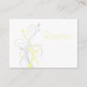 Yellow Grey White Floral Reception Enclosure Card