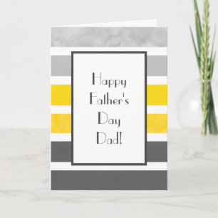 Yellow Grey White Stripes Card