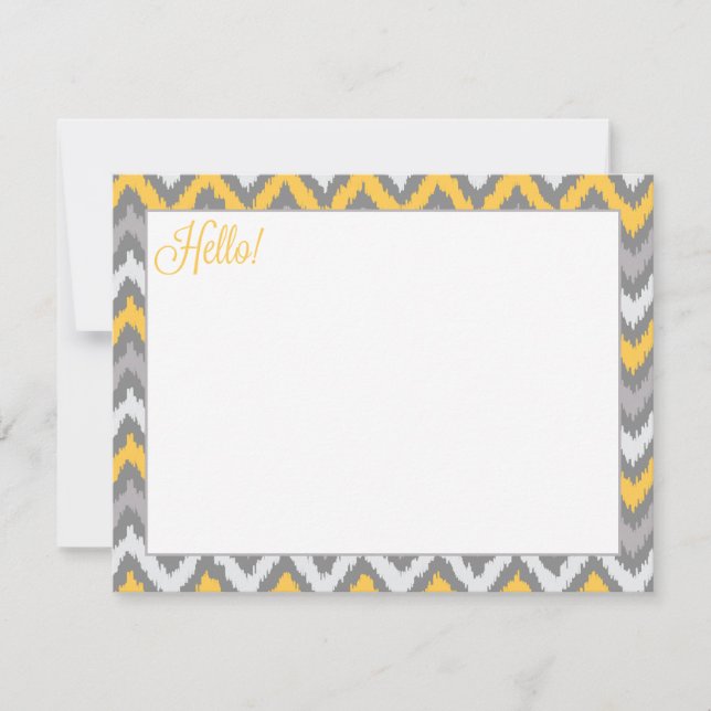 Yellow Grey Zigzag Tribal Ikat Pattern (Front)