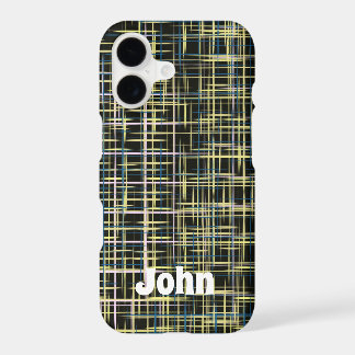 Yellow Grid Lines Art Pattern iPhone