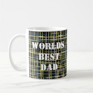 Yellow Grid Lines Art Pattern Worlds Best Coffee Mug