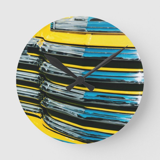 Yellow Grill Round Clock (Front)