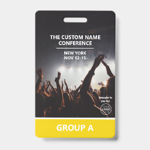 Yellow Group Conference QR Code Custom Access Pass ID Badge