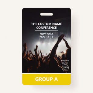 Yellow Group Conference QR Code Custom Access Pass ID Badge