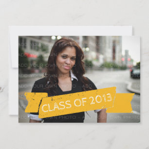Yellow Grunge Banner 2013 Grad Invitation