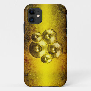 Yellow grunge music speakers Case-Mate iPhone case