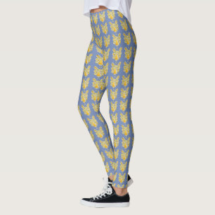 Yellow Guardian Angel Art Custom Holiday Leggings