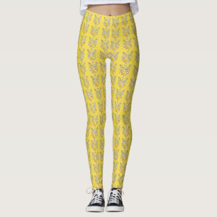 Yellow Guardian Angel Art Custom Holiday Leggings
