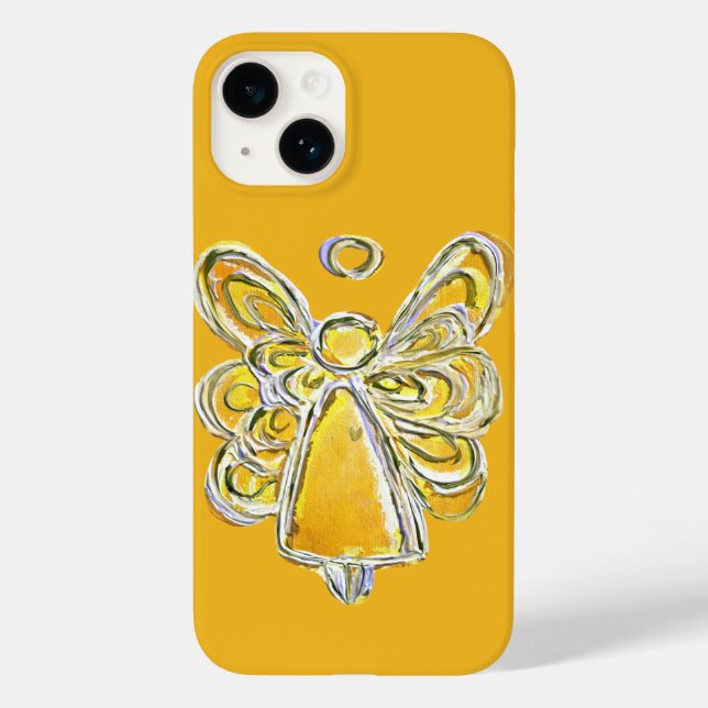 Yellow Guardian Angel Art Custom iPhone Case (Back)