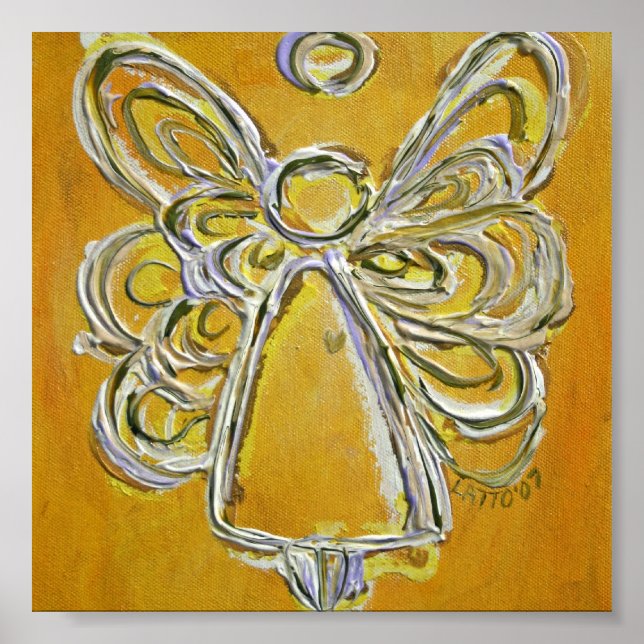 Yellow Guardian Angel Poster Art Prints (Front)