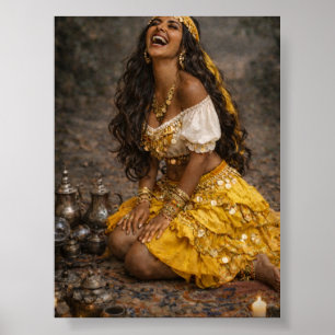 yellow gypsy poster gitana art
