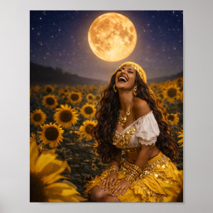 yellow gypsy poster (glossy) gitana art