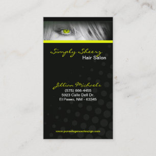 Yellow Hair Salon Beauty Shop Boutiq Business Card