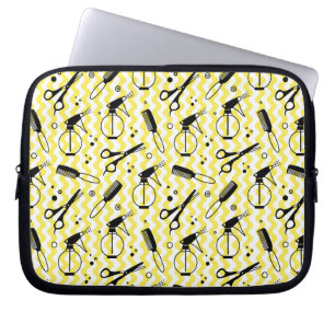 Yellow Hairdresser Tool Pattern Laptop Sleeve