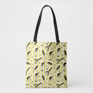 Yellow Hairdresser Tool Pattern Tote Bag