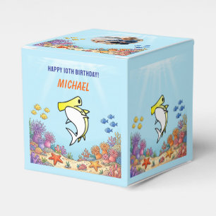 Yellow Hammerhead Shark Ocean Birthday Photo Favour Box