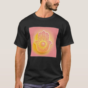 Yellow Hamsa Hand Illustration Pastel Color Women  T-Shirt