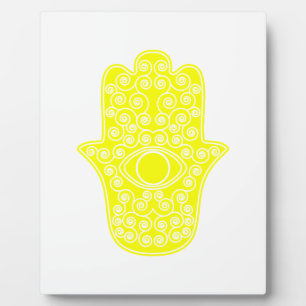 Yellow Hamsa-Hand of Miriam-Hand of Fatima.png Plaque