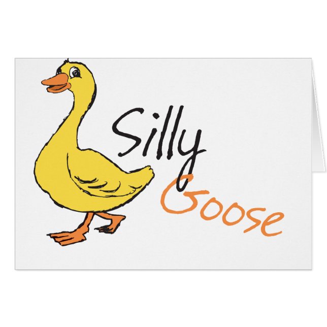 Yellow Hand Drawn Silly Goose Baby Goose Cartoon (Front Horizontal)