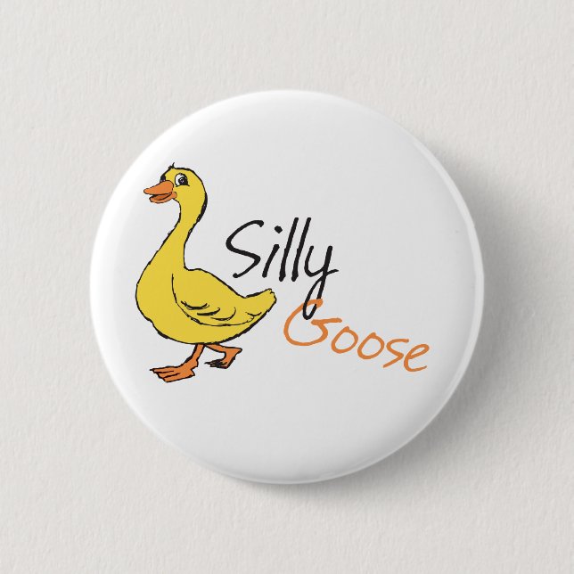 Yellow Hand Drawn Silly Goose Baby Goose Cartoon 6 Cm Round Badge (Front)