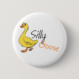 Yellow Hand Drawn Silly Goose Baby Goose Cartoon 6 Cm Round Badge