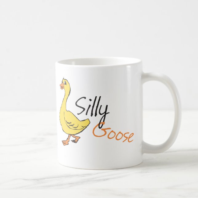 Yellow Hand Drawn Silly Goose Baby Goose Cartoon Coffee Mug (Right)